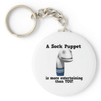 Sock Puppet More Entertaining Key Chain
