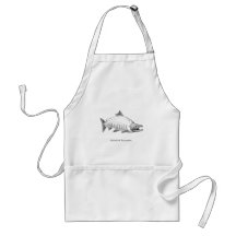 Sockeye Salmon Line Art Aprons