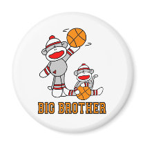 Sockmonkey Basketball Big Brother Fridge Magnets