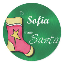Sofia Personalized Stocking label stickers