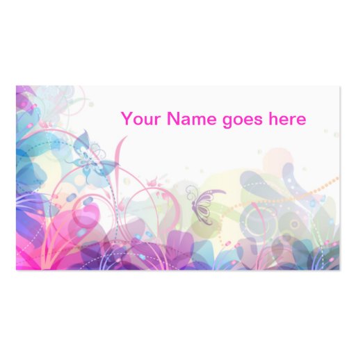 Soft and Pretty Floral design Business Card (front side)