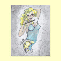 Soft Blond Pin Up fantasy Art Postcard Print postcards
