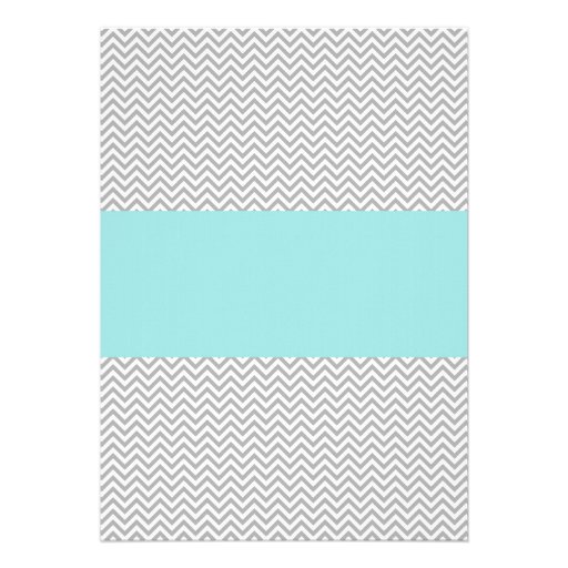 Soft Blue and Gray Chevron Bridal Shower Personalized Announcement