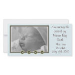 Soft Blue and Green Baby Announcement Photo Card photo cards