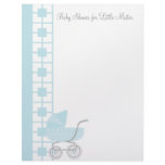 Soft Blue Baby Buggy Personalized Letterhead