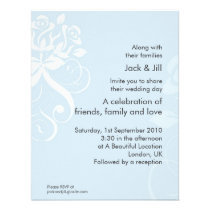 Soft Blue Rose 4.25x5.5 invitations