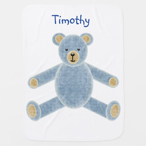 teddy bear blanket blue