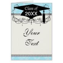 soft blues lovely damask greeting cards