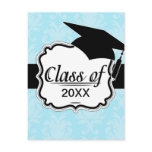 soft blues lovely damask postcard