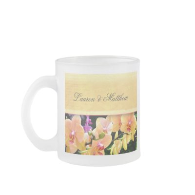 Soft buttercream orchid design coffee mug