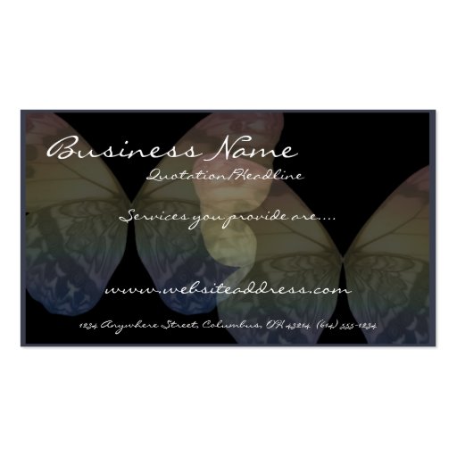 Soft Butterflies Business Cards (front side)