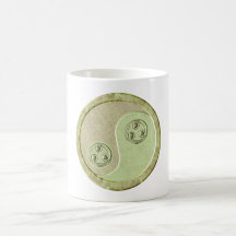 Soft Celadon Green Yin Yang Coffee Mug