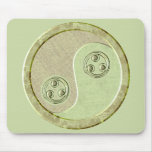 Soft Celadon Green Yin Yang Mouse Pads