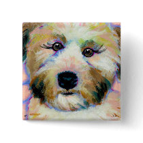 Soft coated wheaten terrier adorable unique art buttons