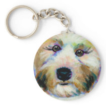 Soft coated wheaten terrier adorable unique art keychains