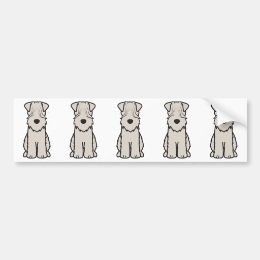 Soft Coated Wheaten Terrier Dog Cartoon Bumper Sticker | Zazzle