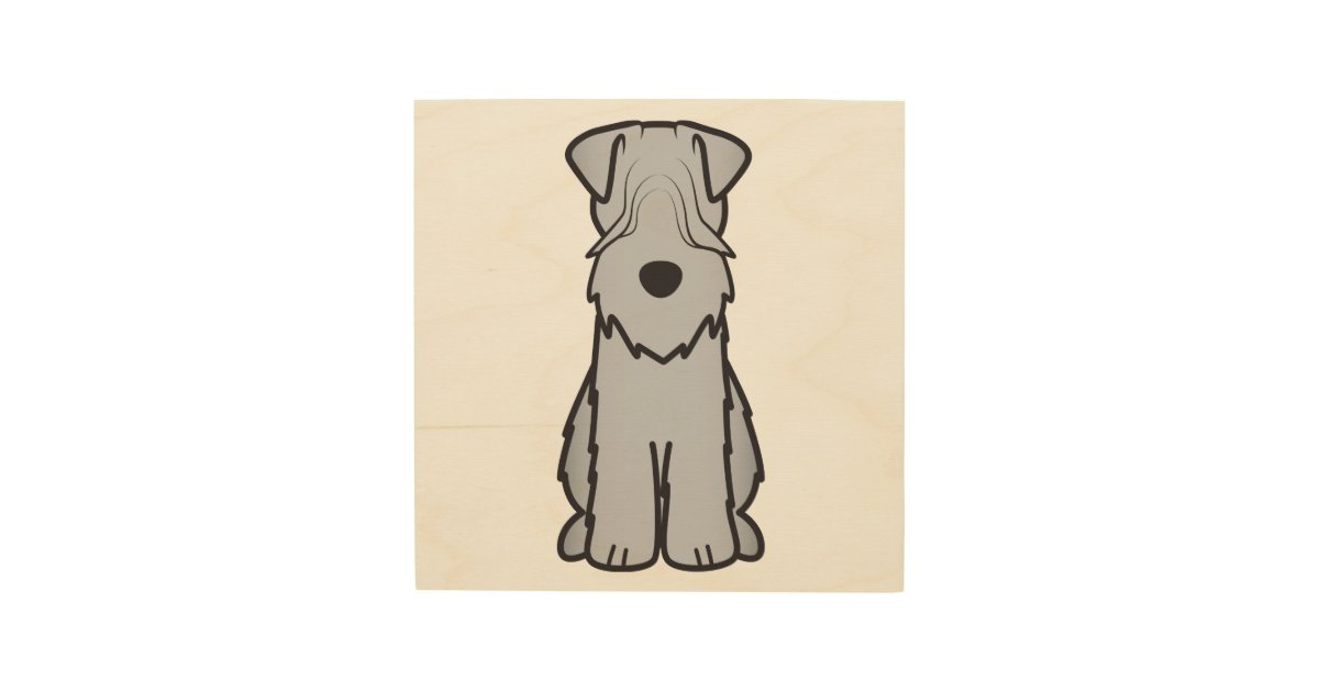 Soft Coated Wheaten Terrier Dog Cartoon Wood Print | Zazzle