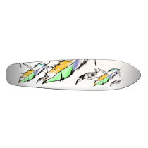 Soft Colored Feather Skateboard by Lotacats Soft Colored Feather Skateboard