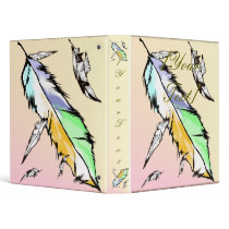 Soft Colored Feathers Avery Binder
