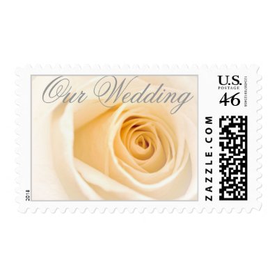 Soft Cream Rose, Our Wedding Postage Stamps