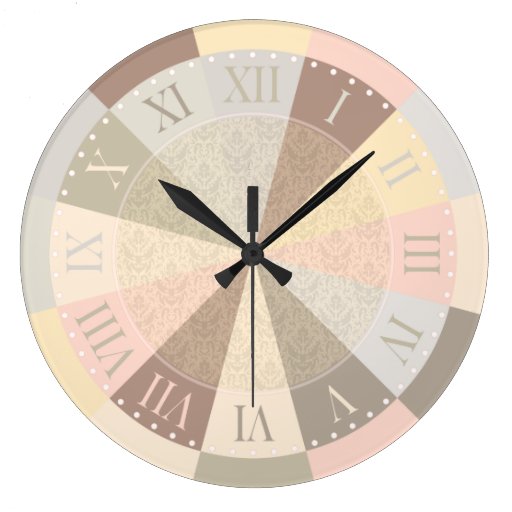 Soft Creamy Pastel Damask Subtle Elegance Wallclock