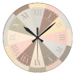 Soft Creamy Pastel Shades Taupe and Pink Wall Clock