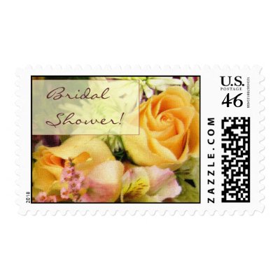 Soft flower arrangement bridal shower stamp