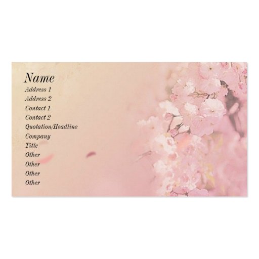 Soft Flowers Business Card Templates (front side)