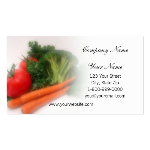 Soft Focus Produce Business Cards (front side)
