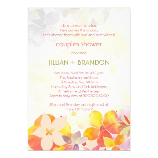 Soft Garden Breeze Couples Wedding Shower Invites