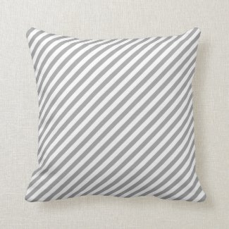 Soft Gray And White Stripes Pattern Throw Pillows