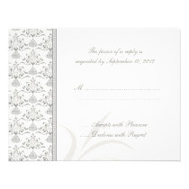 Soft gray chic damask custom wedding RSVP card Custom Invitations