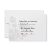 Soft Gray Roses Reception Card Invite