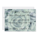 Soft Green BlueRoses, Baptism Invitation, template
