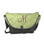 Soft Green Geo Pattern Rickshaw Messenger Bag