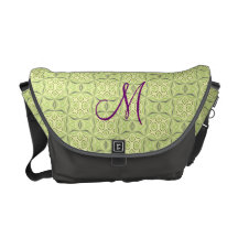 Soft Green Geo Pattern Rickshaw Messenger Bag