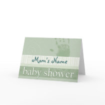 Soft green pastel baby shower invitation cards
