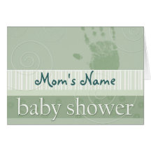 Soft green pastel baby shower invitation card