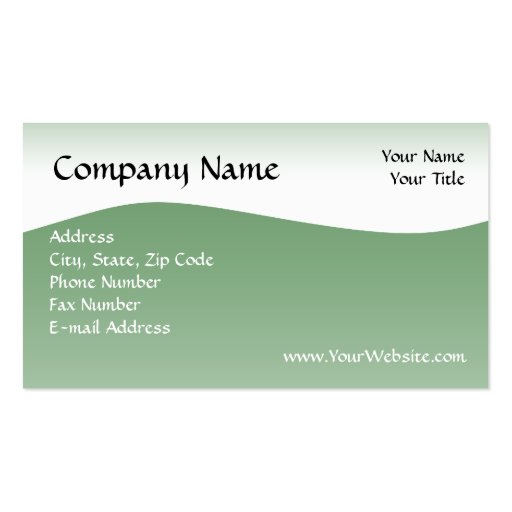 Soft Green Wave Business Card, Design Online (front side)