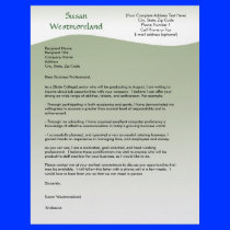 Soft green Wave Custom Cover Letter Template Letterhead Design