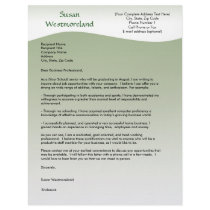 Soft green Wave Custom Cover Letter Template Custom Letterhead
