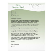 Soft green Wave Custom Cover Letter Template Letterhead Design