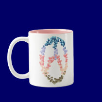 Soft Heart Peace Symbol Mug by Lotacats Soft Heart Peace Symbol Mug