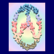 Soft Heart Peace Symbol Print by Lotacats Soft Heart Peace Symbol Print