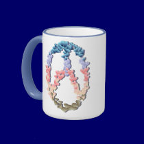 Soft Heart Peace Symbol shadowed Mug by Lotacats Soft Heart Peace Symbol shadowed Mug