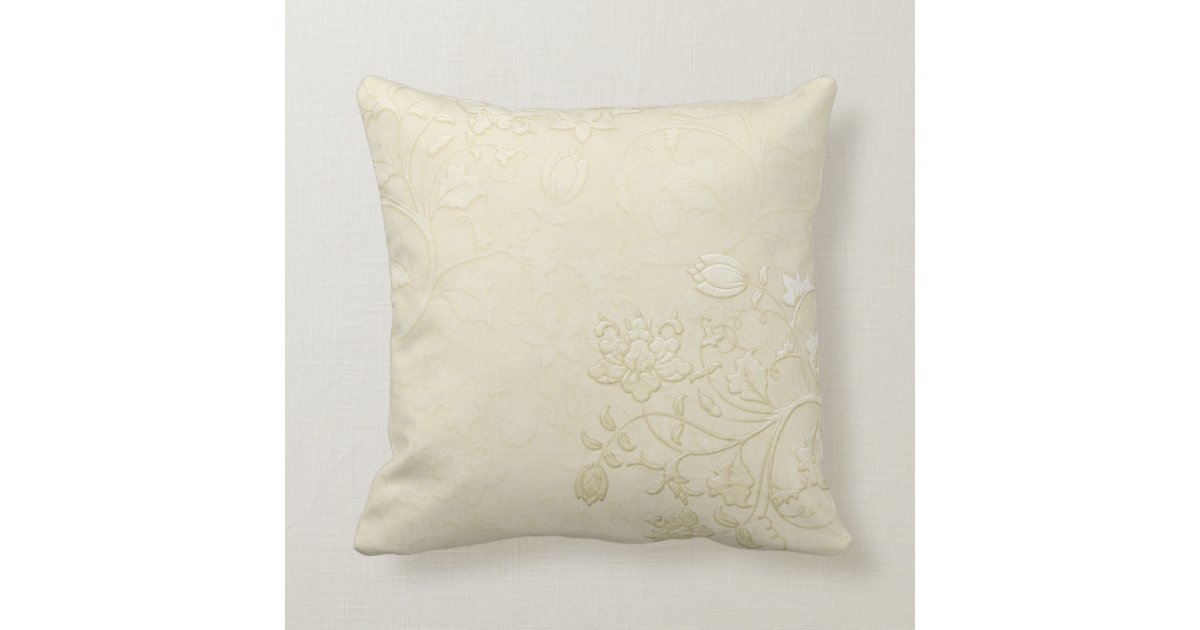 Soft Ivory Garden Throw Pillow Zazzle