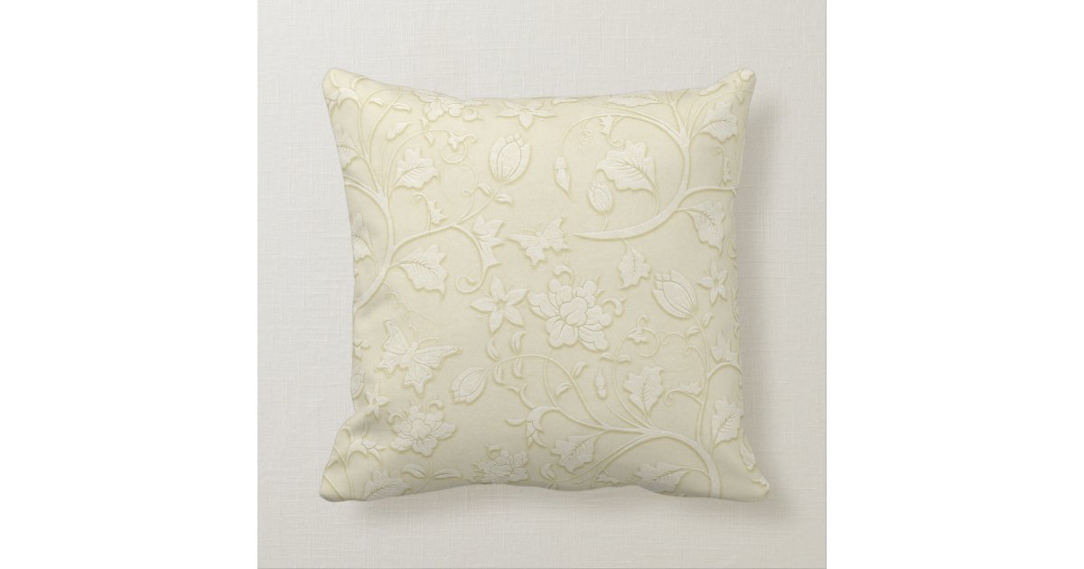 Soft Ivory Garden Throw Pillow Zazzle