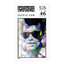 soft light on his face (stamp)
