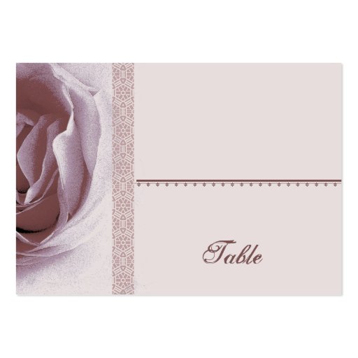 Soft Mauve Pink Rose Place Card - Wedding Party Business Card Template (front side)