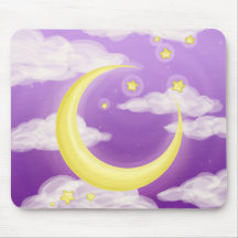 Soft Moon on Purple Mousepad